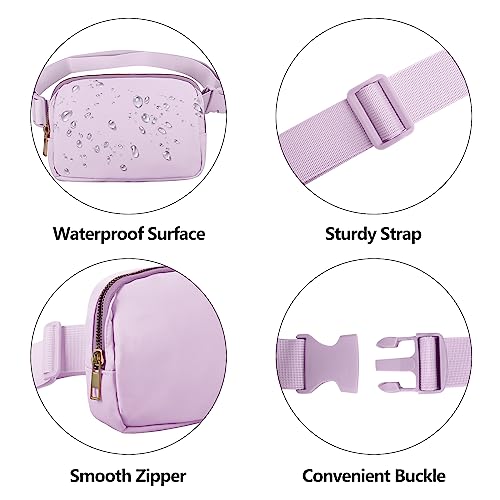 VOROLO Fanny Pack For Women And Men Crossbody Bag Belt Bag with Adjustable Strap Graduation Gifts Light Purple - color: Light Purple, style: 1 Pack Fanny Pack