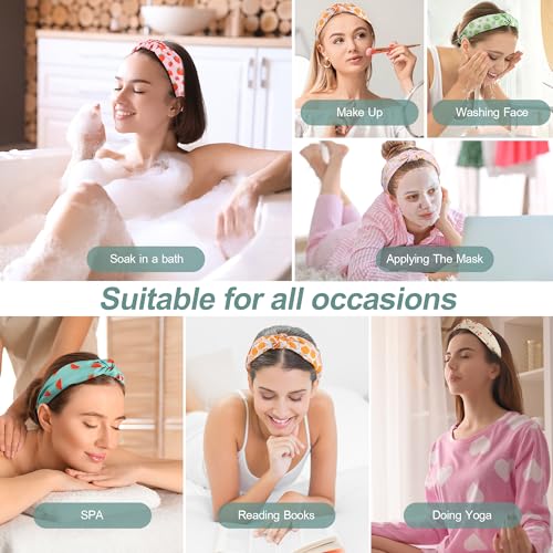 DiyJibb Headbands for Women Girls - 6PCS Stylish Top Knotted Headbands - Knotted Headband for Women - Head Bands Wide Hairband Hair Accessories - color: fruits-01
