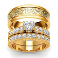 3Pcs Moissanite Wedding Rings Sets for Couples, s925 10K 14K 18K Real Gold Wedding Rings Sets for Him and Her, Customized Matching Engagement Bands Set for Men and Women Free Engraving - style: Style-1