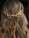Jakawin Bride Pearl Wedding Hair Vine Rhinestone Hair Piece Crystal Bridal Hair Accessories for Women HV192 (3 Gold) - color: 3 Gold