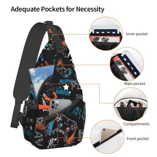 Sling Backpack For Men Hiking Daypack Crossbody Shoulder Bag Travel Chest Pack | Hiking - color: Game