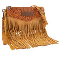 Wrangler Crossbody Small Purse for Women Wristlet Fringe Bag Western Purse - color: Angel Yellow