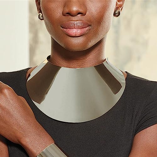 Gold Necklaces for Women Chunky Gold Silver Choker Necklace Statement Egyptian Jewelry for Women Men Gold Costume Jewelry Sets Accessories Gift - color: Chunky Silver Choker