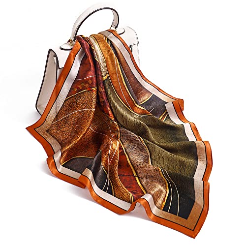 STARWHISPER 100% Pure Mulberry Silk Square Scarf-27''x27 Lightweight Hair Scarves Headscarf Night Sleeping with Gift Packed - color: Mysterious Space