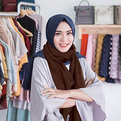 Patelai 9 Pieces Women's Cotton Scarves Lady Light Soft Fashion Solid Scarf Wrap Shawl, Candy Color - color: Plain