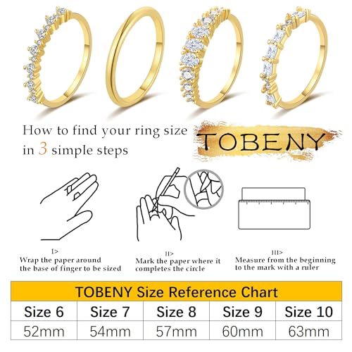 TOBENY Stackable Gold Rings for Women Non Tarnish Dainty 14K Gold Plated Stacking Cubic Zirconia Thumb Ring Set Trendy Statement Promise Wedding Bands Engagement Rings for Women Size 6 7 8 9 10 - color: 01-4Pcs Stacking Rings