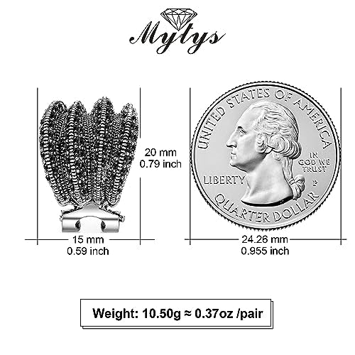 Mytys Two Tone Earrings for Women Gold and Silver Crossover Half Hoop Statement Earring Designer Stud Earrings - color: Black