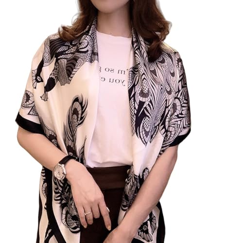 K-Elewon Large Square Scarf 43" Silk Scarf Fashion Scarves Silk Feeling Hair Wrapping Scarfs Night Sleeping Headscarf - color: Vb19