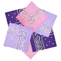 MDSTYLE 6 Pack 100% Cotton Bandanas 22” x 22" for Men & Women Paisley Handkerchief Headband Scarf Bandana - color: Pink X2, Lavender X2, Purple X2