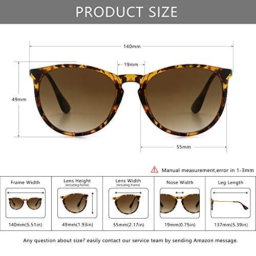 SUNGAIT Premium Vintage Round Sunglasses for Women Men Classic Retro Trendy Style - color: 2 Pack (Polarized): Matte Black/Gray+matte Amber/Brown Gradient