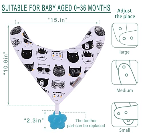Baby Bandana Drool Bibs 6-Pack and Teething Toys 6-Pack Made with 100% Organic Cotton, Absorbent and Soft Unisex - color: Bandana Bibs - Unisex (6-pack)