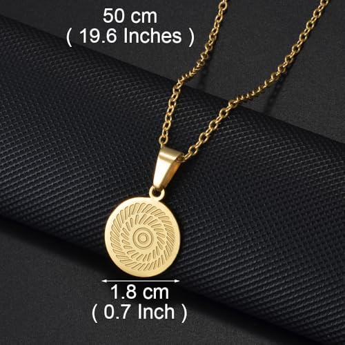 Pintadera Canaria Spain Traditional Ethnic Symbols Pendant Necklaces For Woman Jewelry - color: Gold Color 2