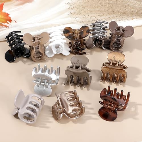 Sisiaipu 12Pcs Hair Clips for Women 1.8 Inch Small Claw Clips for Thin Hair Medium Hair Claw Clips for Thick Hair Accessories for Women Girls (Gloss Regular) - color: Gloss Regular