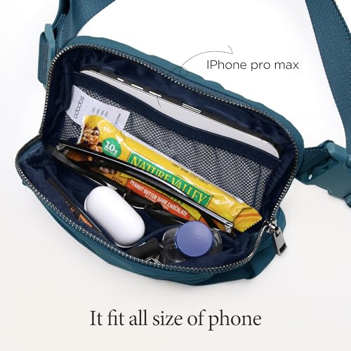 ODODOS Unisex Mini Belt Bag with Adjustable Strap Small Fanny Pack for Workout Running Traveling Hiking, Navy Blue - color: Navy Blue
