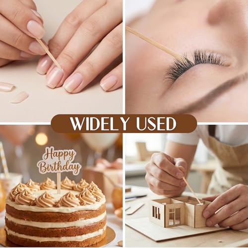 200Pcs Eyebrow Wax Sticks - Small Wooden Waxing Sticks Wooden Wax Applicator for Nose Eyebrows Lips Hair Removal Waxing Essentials Mini Craft WoodSticks Esthetician Supplies for Home Salon Use