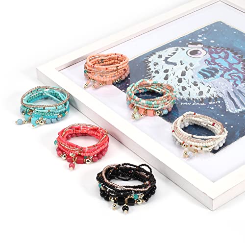 Bohemia Bracelets for Women Vintage Stackable Beads Bracelets Charm Stretch Beach Jewelry - color: Color 43