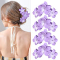 ANBALA Hair Clip, 4PCS Flower Design Plumeria Hair Clips, Large Non-Slip Strong Hold Claw Clips for Thick Hair, Beach Hair Accessories for Women Girls (Purple) - color: purple