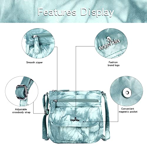 Angelkiss Small Womens Crossbody Bag Leather Shoulder Purse for Women Hobo Bag with Adjustable Shoulder Strap - color: 10green