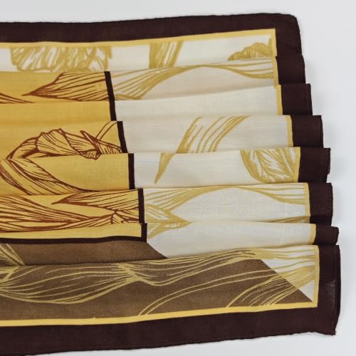 35" Head Scarf Large Square Scarf Like Cotton Hairscarf Fashion Scarves Bandana Night Sleeping Wraps for Women B01 - color: Beige/Coffee Tulips