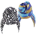 Qianmome Womens Big Flower Turban Beanie Elegant Cap Head Wrap Stretch Long Hair Scarf Headscarf - color: 2pieces-27-style 2