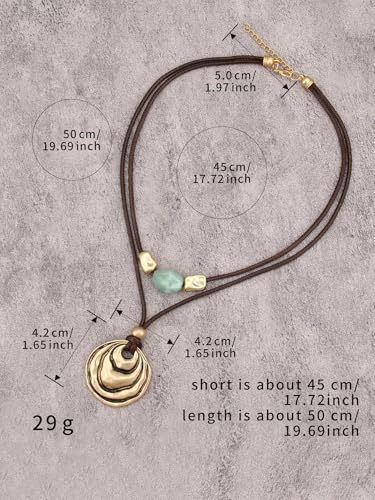 Chunky Necklace for Women Boho Pendant Necklace Statement Western Choker Necklaces for Women Vintage Bohemian Jewelry - style: Bohemian Hippie Necklace