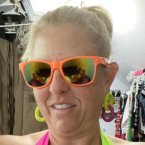 Eyegla Sunglasses Bulk Party Sunglasses Pack 80s Shades Eyewear Set for Men Women 8/10/20/30Pack - color: Orange 10 Pack
