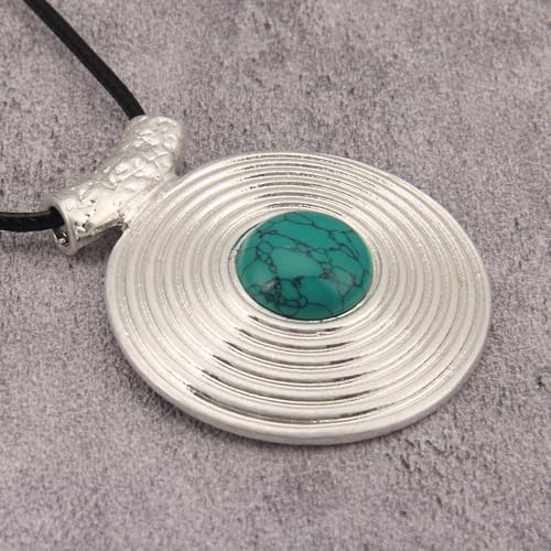 Chunky Necklace for Women Boho Pendant Necklace Statement Western Choker Necklaces for Women Vintage Bohemian Jewelry - style: Large Pendant Necklace