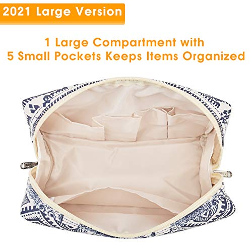 Narwey Cute Makeup Bag Travel Cosmetic Bag Organizer Toiletry Bag Make Up Bags with Compartments for Women Girls (Large, Elephant) - color: Elephant, style: Large