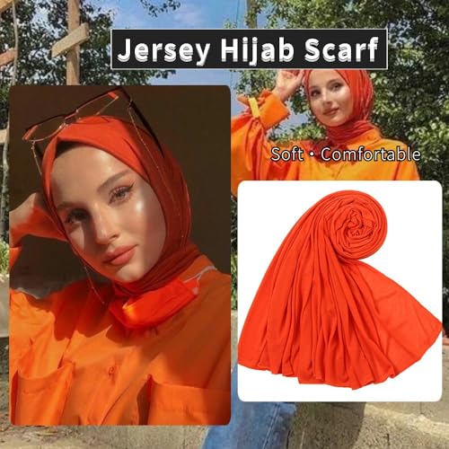 Nonbongoy Head Wraps for Black Women Stretch Headwraps Large Hair Wraps Hijab Scarves for Muslim Head Scarf Turban Headbands - color: 1-orange Headwrap