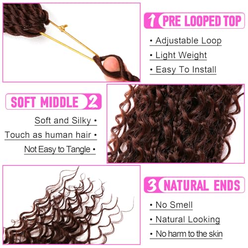 Goddess Boho Box Braids Crochet Hair-8 Packs 18 Inch Crochet Box Braids for Black Women Pre Looped (#4, 18 Inch (Pack of 8)) - color: #4, size: 18 Inch (Pack of 8)