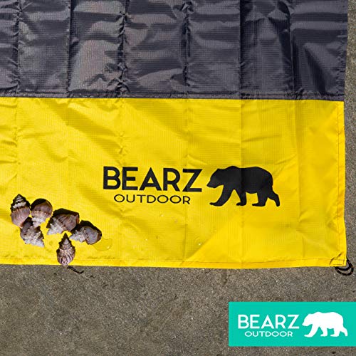 Pocket Blanket - Beach Blanket Waterproof Sandproof, Picnic Blankets Waterproof Foldable, Lightweight & Compact for Hiking, Camping, Travel, Festival Accessories - color: Sunny Yellow