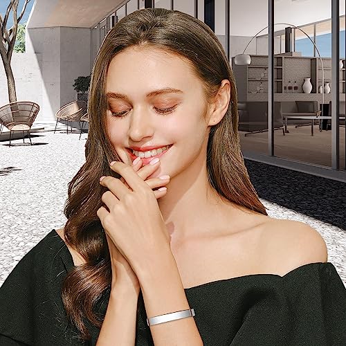TONY & SANDY Inspirational Bracelets for Women Teen Girls Personalized Gifts for Daughter Granddaughter Mom Sister Friends Stainless Steel Engraved Cuff Birthday Easter Christmas - style: A - Always remember you're braver than you believe stronger than ..