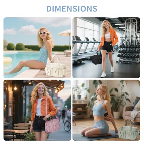 ECOHUB Small Gym Bag for Women, Mini Gym Duffle Bag with Wet Compartment, Bowknot Sports Bag, Cute Gym Tote Bag Dance Yoga Workout Travel Bags Light Blue - color: Light Blue