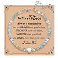 Inspirational Gifts Bracelets for Women: Healing Natural Stone Beaded Bracelets - Mothers Day Birthday Graduation Christmas Gifts for Women Friends Mom Daughter Sister Bestie - color: Amazonite-Niece