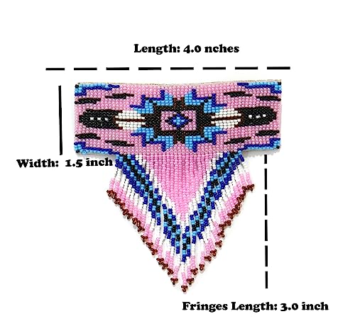 Beaded Hair Clips Native American Style Handmade Collection (Baby Pink) - color: Baby Pink