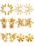Glenmal Gold Statement Earrings for Women Large Gold Geometric Earrings Woven Twisted Leaf Earring Jewelry Gift - style: Flower Style