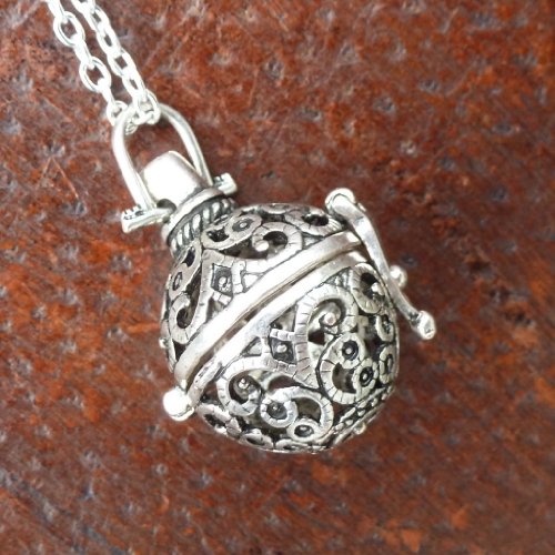 UMBRELLALABORATORY Steampunk FIRE Necklace - Pendant Glow Locket - Great Gifts for women, Mother, Father, cute magical Jewelry - color: red