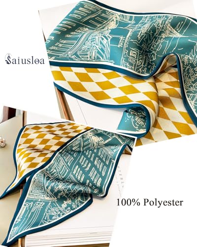 Purse Scarf For Handbags Head Scarves For Women's Hair Bags Scarfs Long Skinny Scarves Fashion Silky - color: A13-yellow-green Building