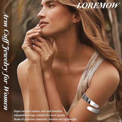 7Pcs Upper Arm Cuff for Women Gold Silver Open Arm Cuff Bracelets Adjustable Armlet Armband Minimalist Coil Swirl Arm Cuff Bracelet Jewelry - style: Silver-A