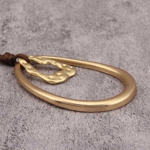 JAOYU Bohemian Necklaces for Women Leather Necklace Wood Pendant Choker Long Brown Necklace Chunky Circle Boho Hippie Jewelry - style: Boho Jewelry Long Necklace