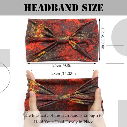 Boho Headbands for Women Elastic Non-slip Twist Knotted Hair Bands Yoga Running Sports Soft Frabic Hair Wrap Sweats Bandanas Accessories for Girls (Pack of 3) - color: multi-color