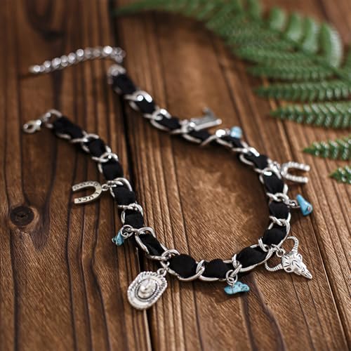 Layered Boho Necklaces for Women Gold Coin Pendant Necklaces Stackable Turquoise Choker Necklace for Women Western Jewelry - style: Style 11