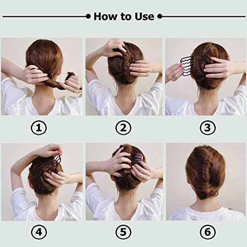 10 Pieces Side Combs U Shaped French Twist Comb Vintage Hair Stick for Updos, Teeth Pin Messy Maker Accessories for Women and Girls