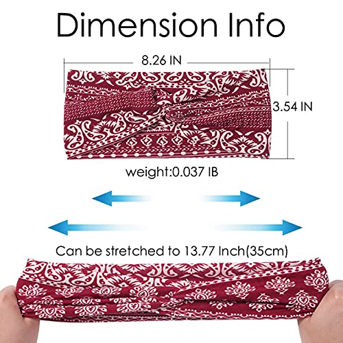 Artilady 6 Pack Wide Boho Headbands for Women - Soft Yoga Elastic Hair Bands for Girls Workout Running Sport Headwrap Non-slip Breathable (Patterned) - color: 6pcs Patterned