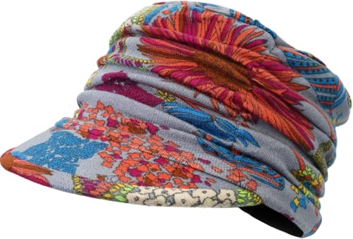 XYIYI Women Cancer Headwear Soft Chemo Beanie Baseball Cap - color: Grey Flower