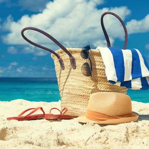 DRESHOW Women Straw Sun Hat Short Brim Panama Travel Fedora Summer Hat Roll Up Beach Cap for Women UPF 50+ - color: 1 Pc Straw Hat: Khaki (Brown Ribbon)