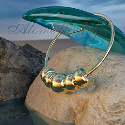 925 Sterling Silver & 14K Gold Filled Nose Ring Hoop Handmade Piercing Jewelry For Women - 24 Gauge 2mm,7mm Tiny Nose Ring with Opal - Gift Ready - color: Gold Tiny Beads