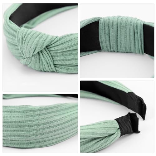 DRESHOW 8 Pack Knotted Headbands for Women Wide Turban Headband Yoga Exercise Ribbing Hair Hoop Hair Bands Accessories - color: 8 Pack Plastic Hair Hoop E