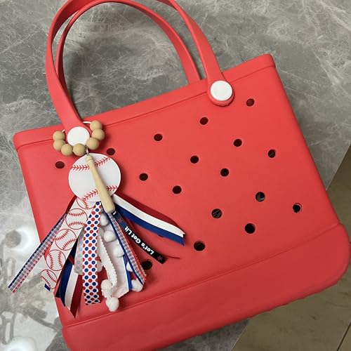 Baseball Softball Soccer Football Volleyball Sports Mom Charms for Bogg Bag Accessories Tassel Backpack Gifts - style: Baseball