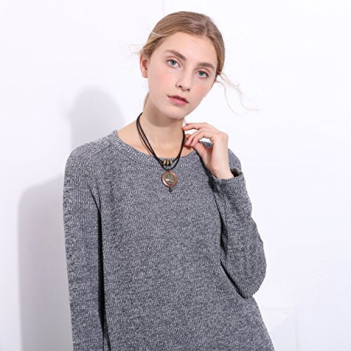 Brown Wooden Choker Chunky Pendant Necklaces for women - color: C